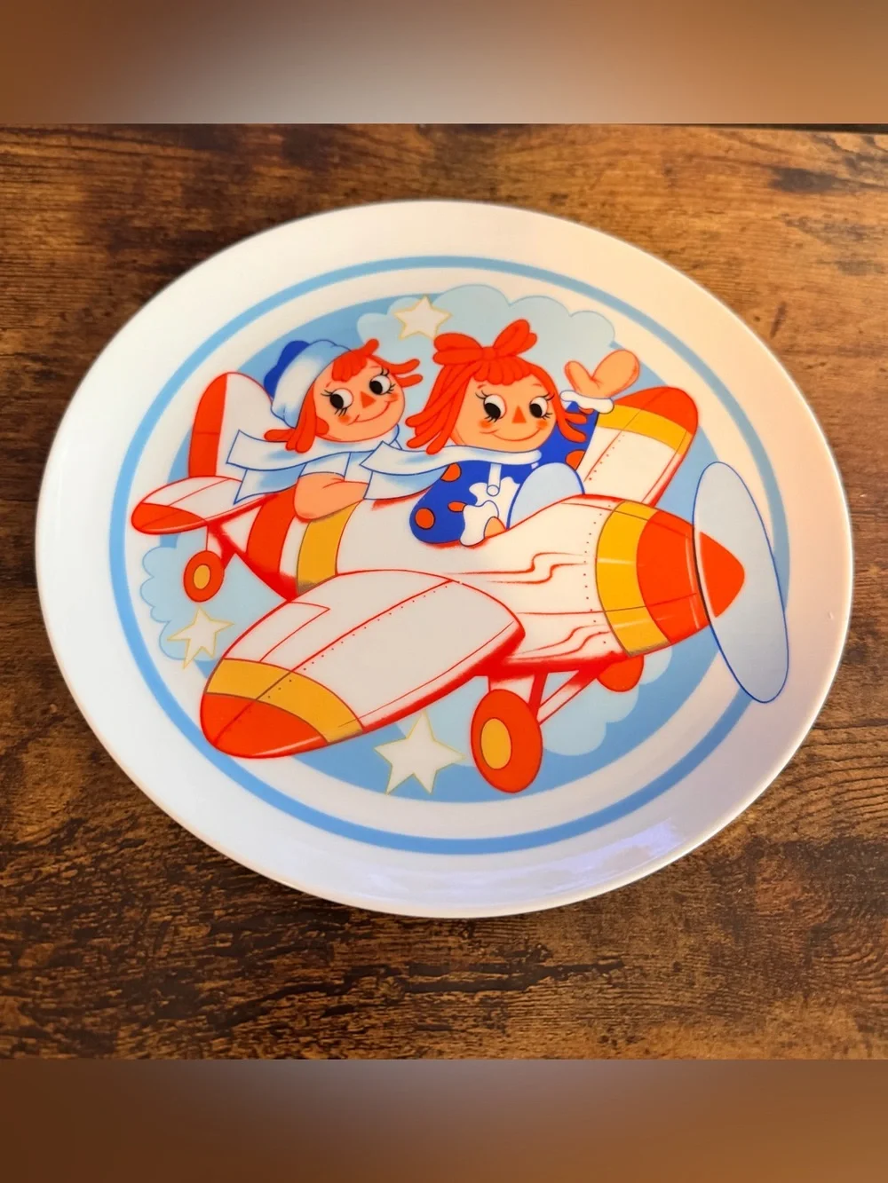 1982 Raggedy Ann and Andy “Flying High” Ceramic Collectible Plate